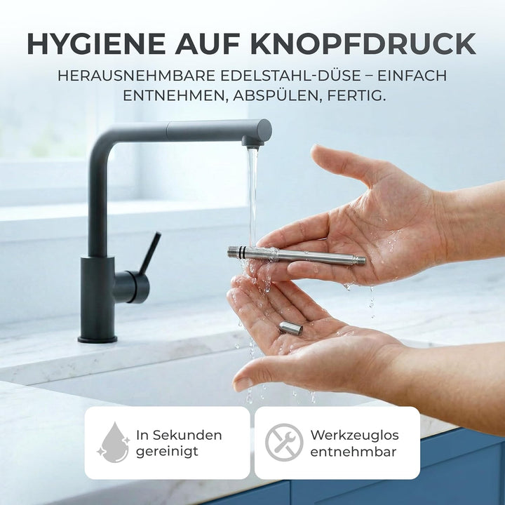 Luckymoose Infinity-S Wassersprudler aus hochwertigem Edelstahl (Silver/Black) – inkl. 2x 1,25L Edel