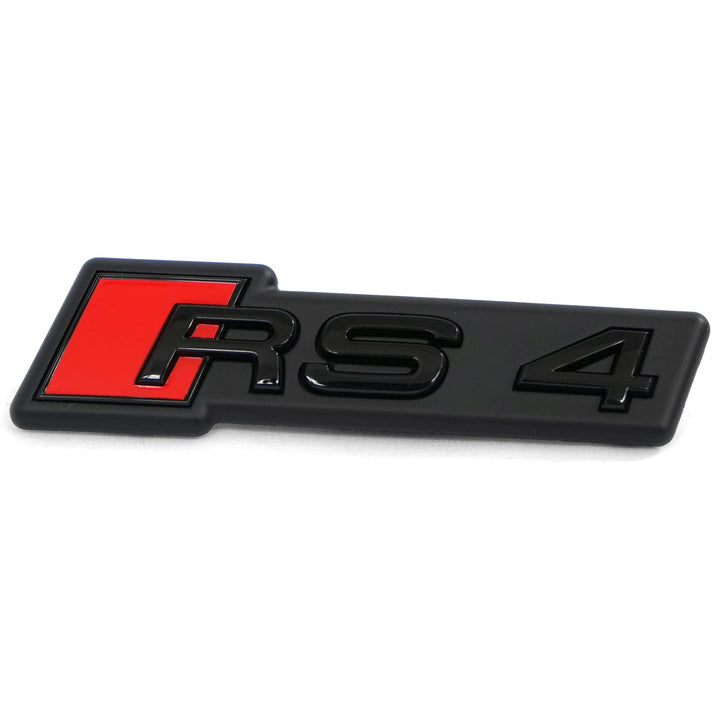 Audi 8W0853736HT94 Schriftzug RS4 Kühlergrill Clip Emblem Logo Plakette, schwarz/rot, für Facelift a