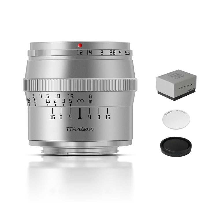 TTARTISAN 50 mm f1.2 APS-C Manueller Fokus Prime Objektiv für Sony E Mount Kameraobjektiv Sony E Sil