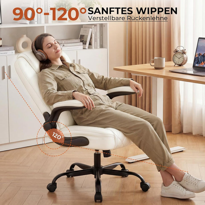GTPLAYER Bürostuhl Ergonomisch, Schreibtischstuhl, Chefsessel mit Hoher Rückenlehne, Hochklappbaren