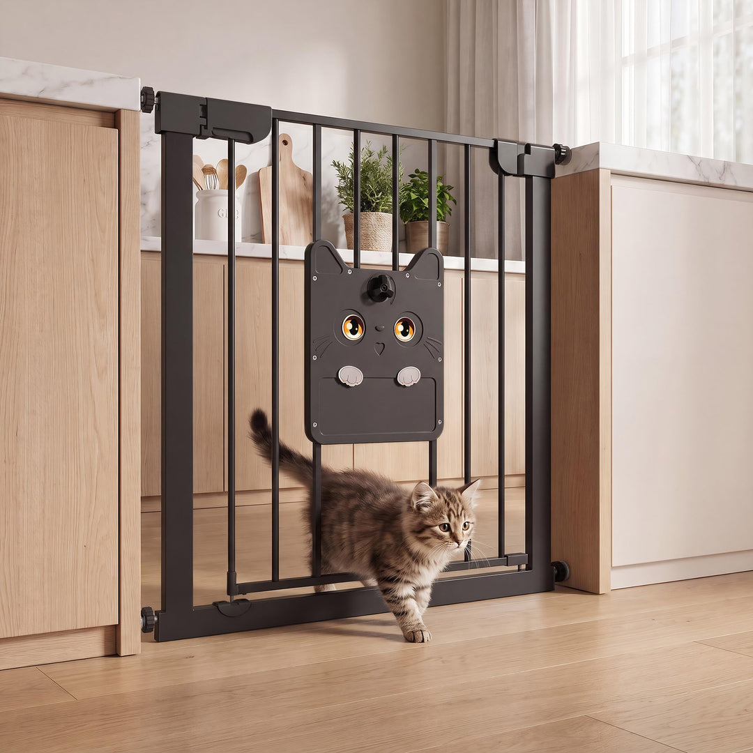 Treppenschutzgitter Ohne Bohren mit Selbstschliessend katzenklappe 75-85cm Breiten Treppengitter mit