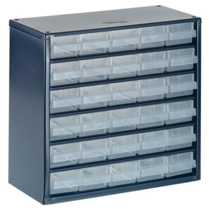 raaco Kleinteilemagazin C6-30 mit 30 Schubladen, Tragkraft 19.8 kg, 15 x 30.6 x 28.3 cm, geeignet fü