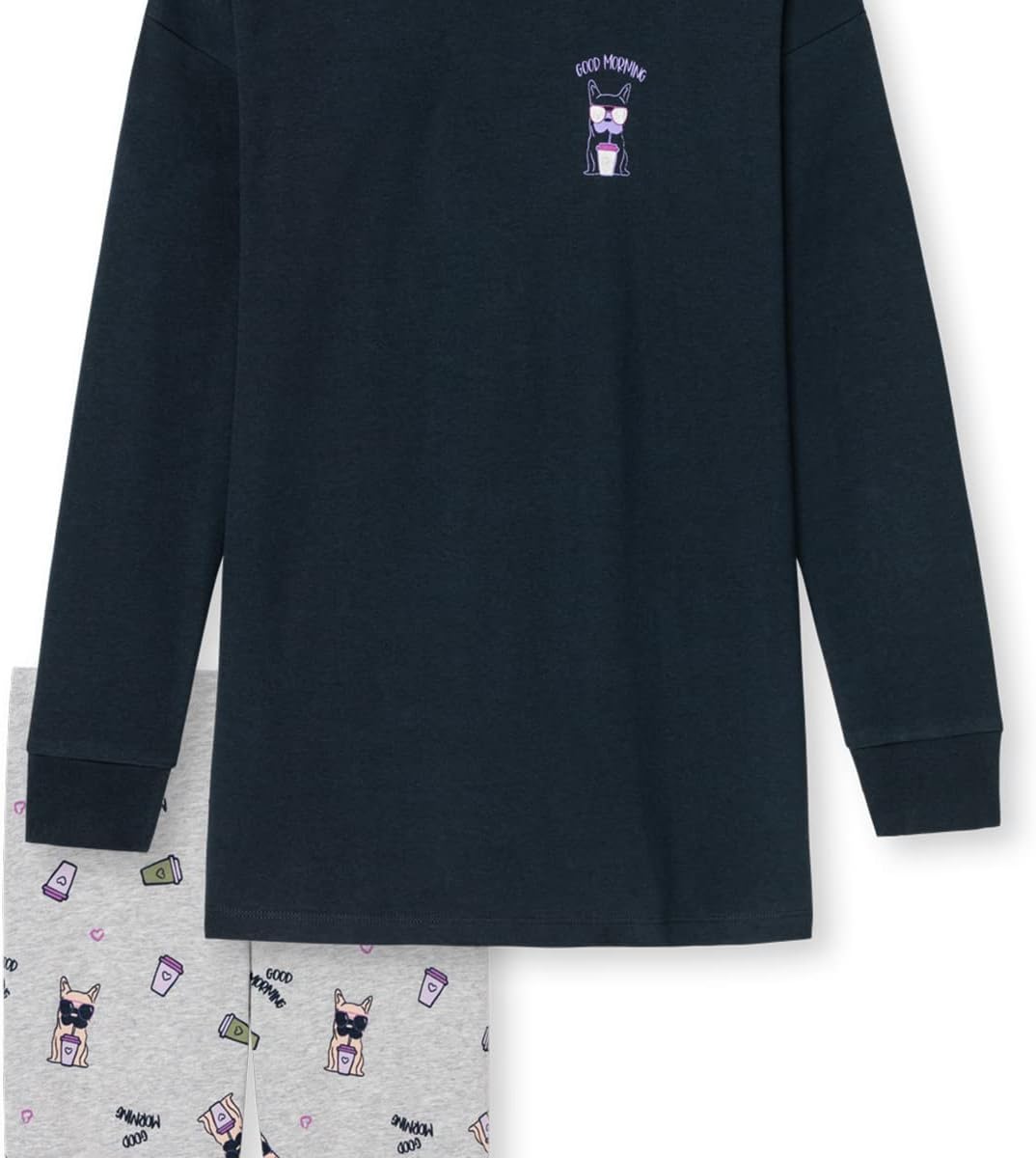 Schiesser Mädchen Schlafanzug lang – Einhorn, Sterne, Dots, Waldmotive und Hexen, Altrosa (rosa), 12