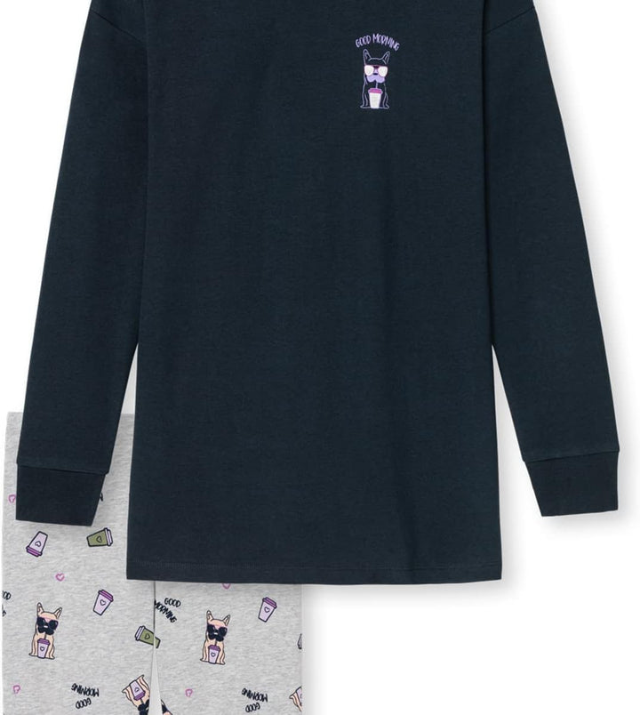 Schiesser Mädchen Schlafanzug lang – Einhorn, Sterne, Dots, Waldmotive und Hexen, Altrosa (rosa), 12