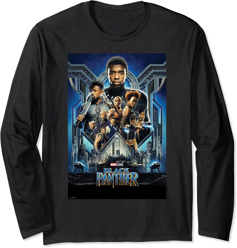 Marvel Studios Black Panther Movie Poster Langarmshirt