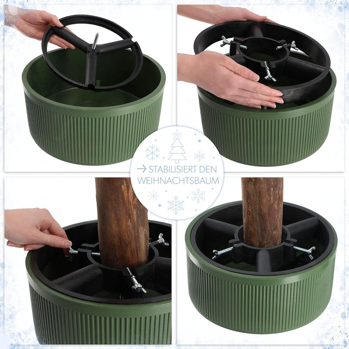 KADAX Weihnachtsbaumständer, Christbaumständer aus recycelten Kunststoff, Tannenbaumständer für eine