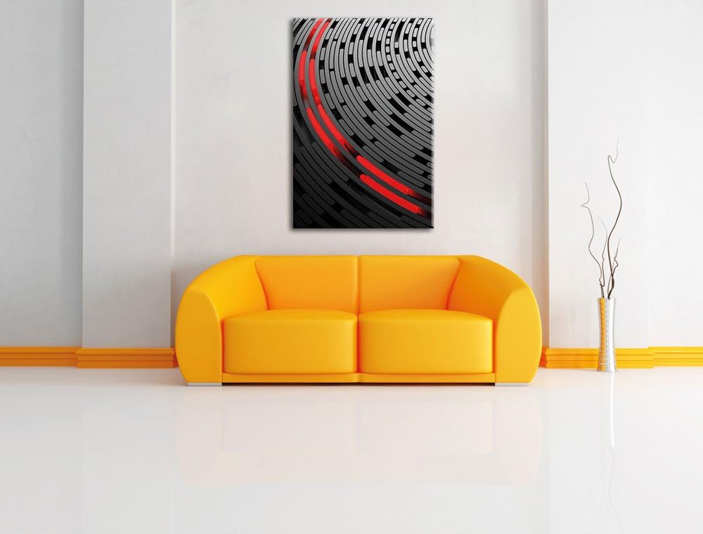 Pixxprint DJ Platte Abstrakte Kunst schwarz/weiss als Leinwandbild/Grösse: 120x80 cm/Wandbild/Kunstd
