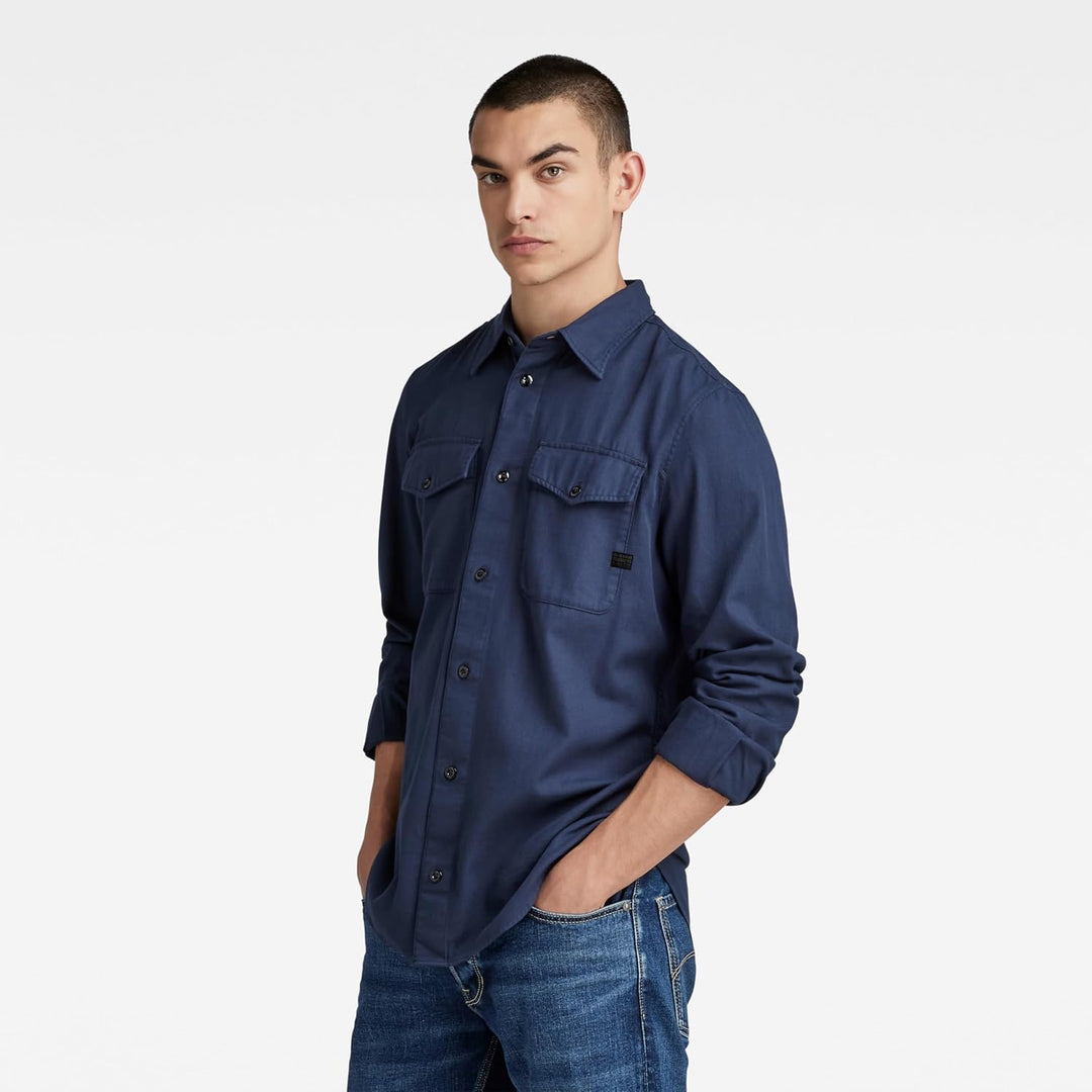 G-Star Raw Herren Marine Slim Button Down Shirts XS Blau (Sartho Blue Gd D20165-d454-b597), XS Blau