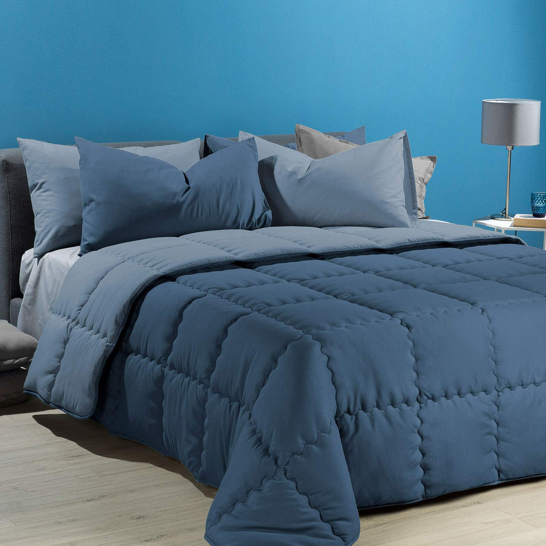 Caleffi Modern Steppdecke für Doppelbett, Mikrofaser, einfarbig Avio 160 x 190 cm Avio, 160 x 190 cm