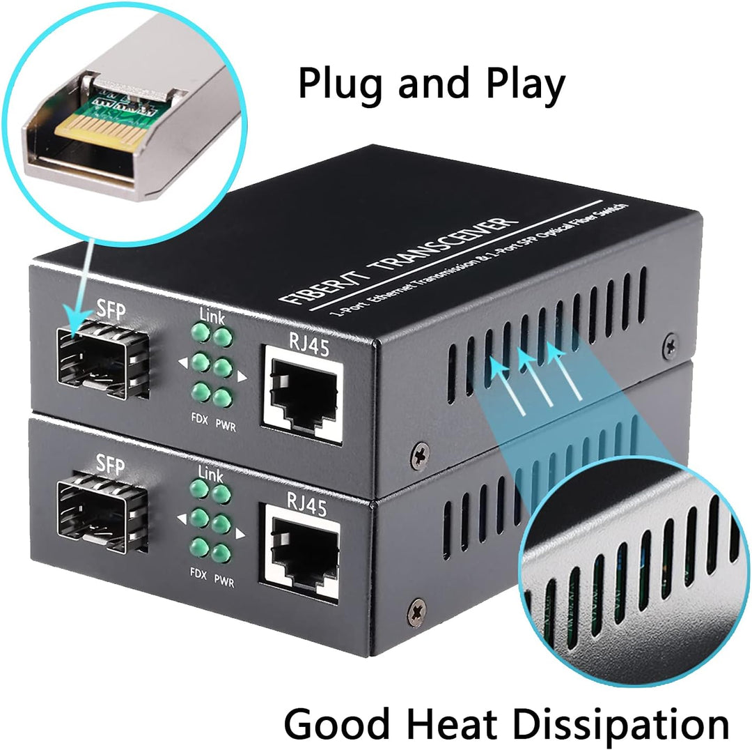 EIN Paar 1,25G/s Gigabit Multi-Mode LWL Glasfaser-Ethernet-Medienkonverter + 2 STÜCKE SFP LC Dual-Tr