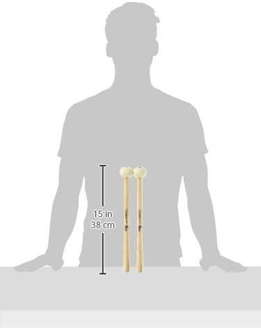 VIC FIRTH Bass Mallets MB2-H Corpsmaster Serie Hard Medium Head, Hard Medium Head