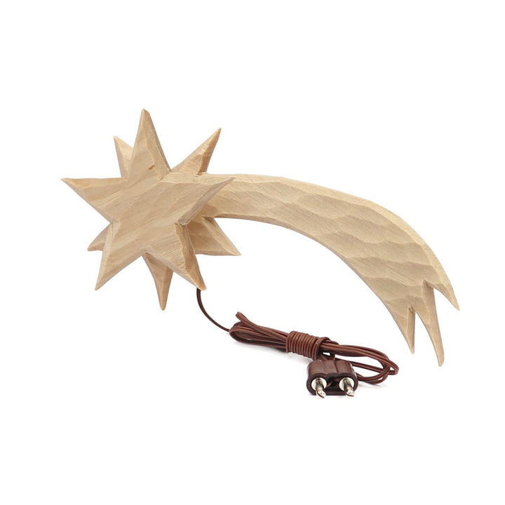 WITTKOWARE Krippen-Kometenschweif aus Holz, 12cm, geschnitzt, beleuchtet, 3,5V Lampe, Krippen-komete