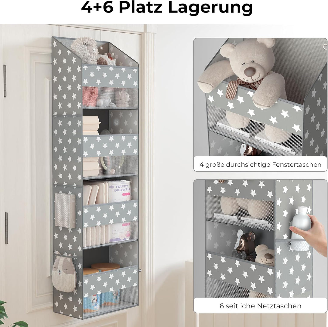 GRANNY SAYS Hängeorganizer Tür mit 4 Taschen, hinter der Tür hängenden Speicherorganisator, grau Tür