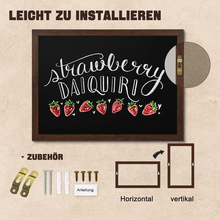 DOLLAR BOSS kreidetafel magnettafel 57 X 90cm tafel magnetisch Retro-Grenze wandmontierte Tafel,2 Kr