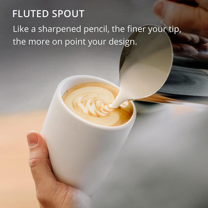 Fellow Eddy Dampfkrug für Milchaufschäumung und Präzisions-Latte-Kunst, Messhilfen, geriffelter Ausg
