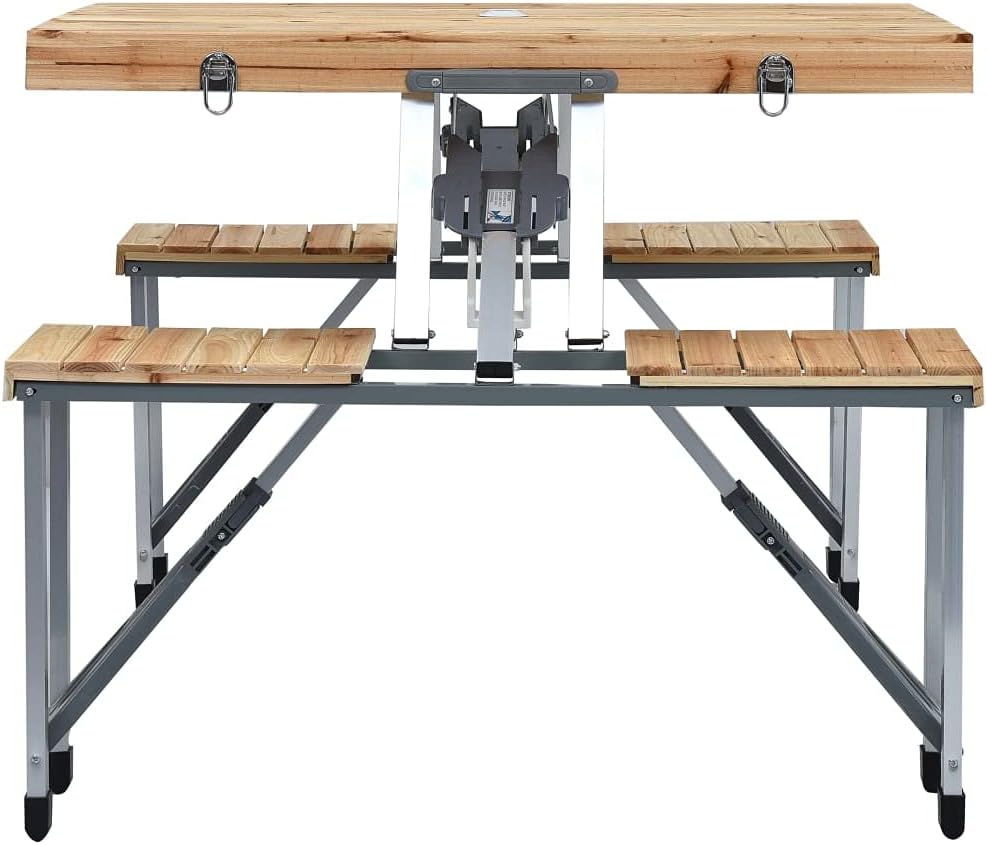 vidaXL Campingtisch Klappbar mit 4 Sitzen Camping Set Koffertisch Picknick Campingmöbel Klapptisch S