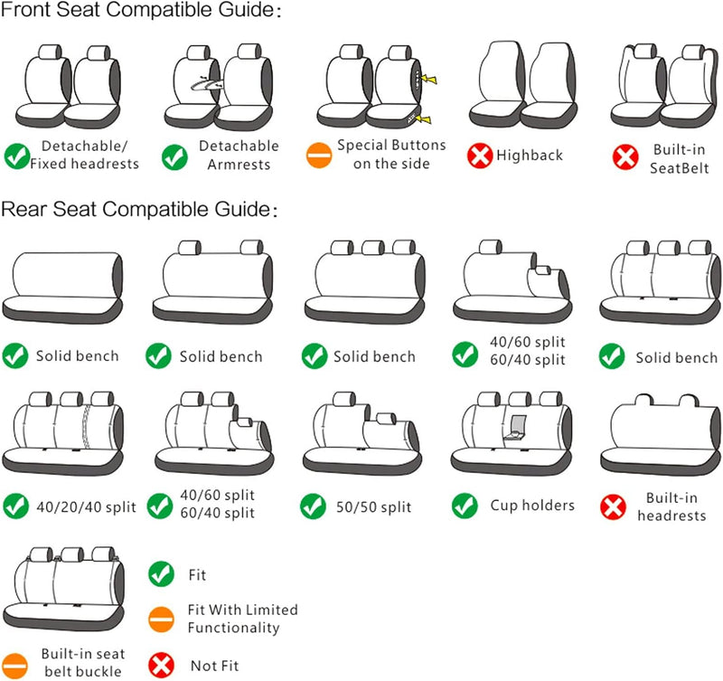 LUCKYDON Autositzbezüge Universal passend für Skoda Octavia Fabia Superb Rapid Yeti Spaceback Joyste