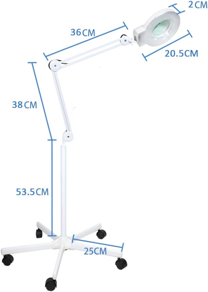 Concise Home LED Lupenlampe mit RollStativ Dioptrien Kosmetikleuchte Lupenleuchte