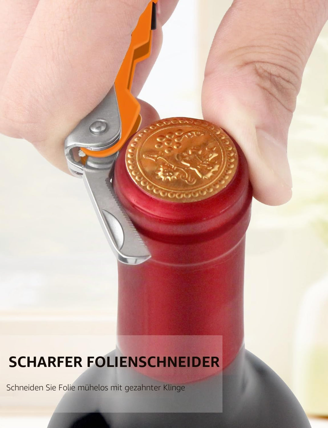 CORKAS Kellnermesser - Profi Korkenzieher aus Edelstahl in Gastronomie Qualität mit Flaschenöffner &