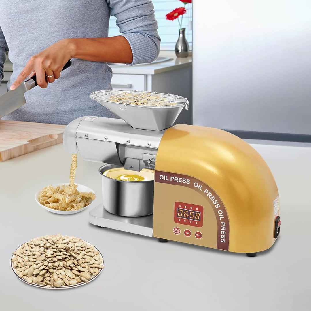 1800W Ölpresse 0-300℃ Öl Pressmaschine Elektrische Ölmühle Walnüsse Erdnüsse Kaltpresse Automatische