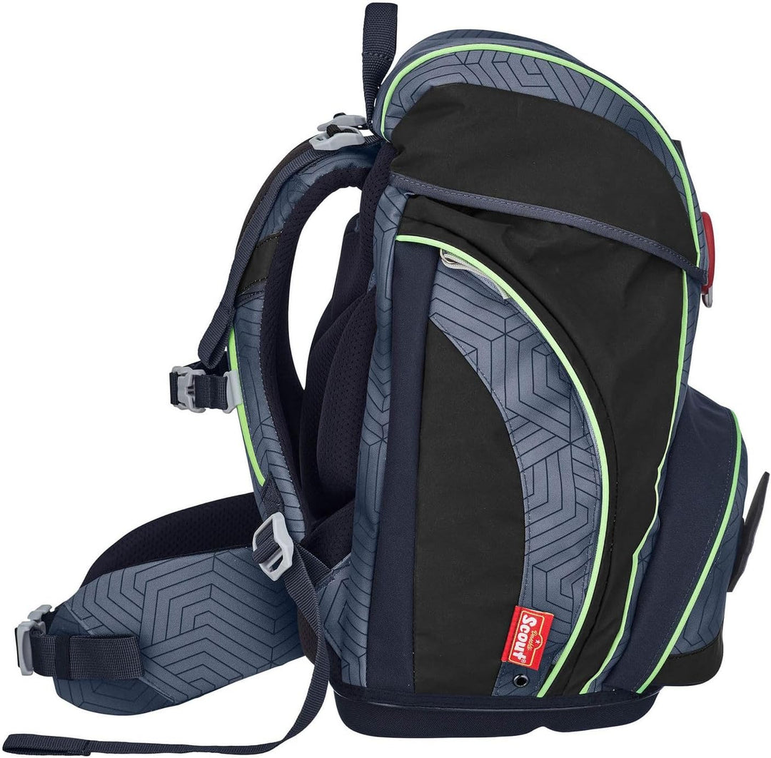 Scout Alpha Schulranzen Set 4-TLG. Superflash Black Spider