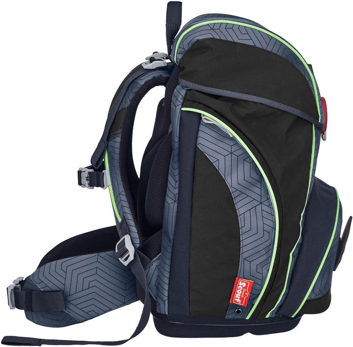 Scout Alpha Schulranzen Set 4-TLG. Superflash Black Spider