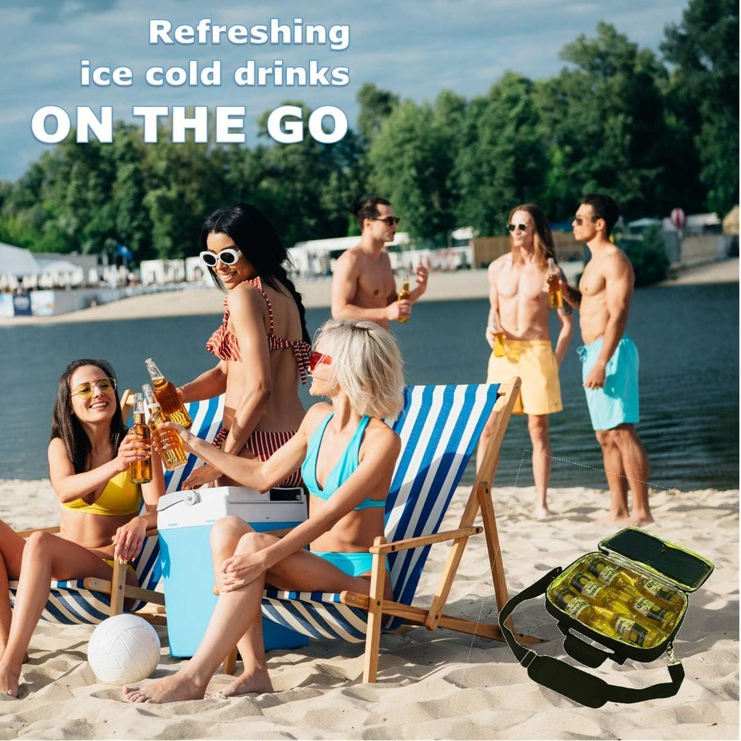 Red Suricata isolierte schlanke mini Kühltasche - kleine Kühlbox für 10 Getränkedosen - inklusive 2