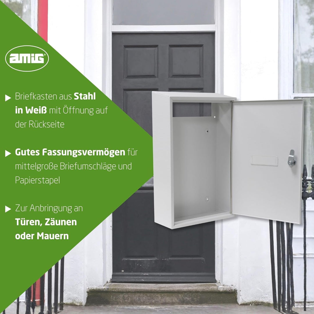 Amig - Innentür-Briefkasten | Briefkasten für Wände, Mauern oder Türen | Zum Auffangen von Postgut d