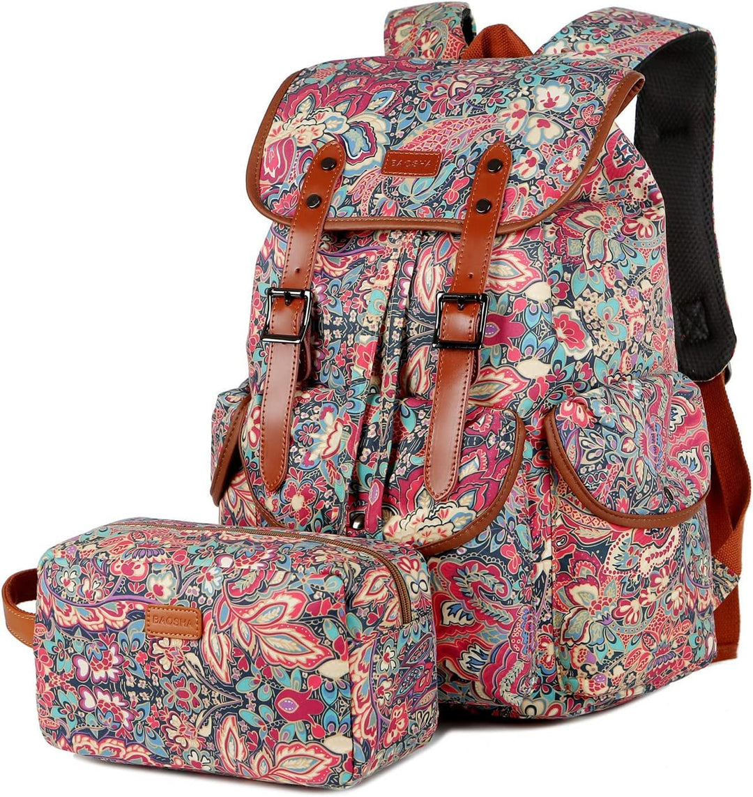 Baosha Grosse Frauen Laptop Rucksack 15.6 Zoll College School Rucksack Reise Wandern Rucksack mit Fr