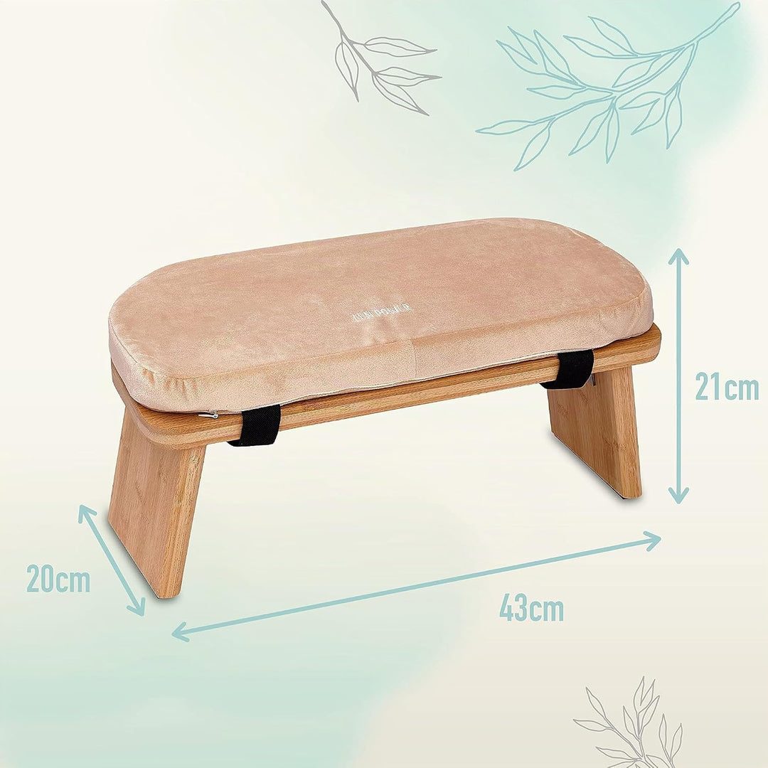 Yoga Bench, klappbare Yoga Bank aus Holz, ergonomische Meditationsbank, Gebetshocker für spirituelle