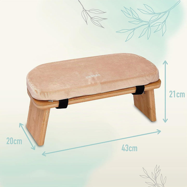 Yoga Bench, klappbare Yoga Bank aus Holz, ergonomische Meditationsbank, Gebetshocker für spirituelle