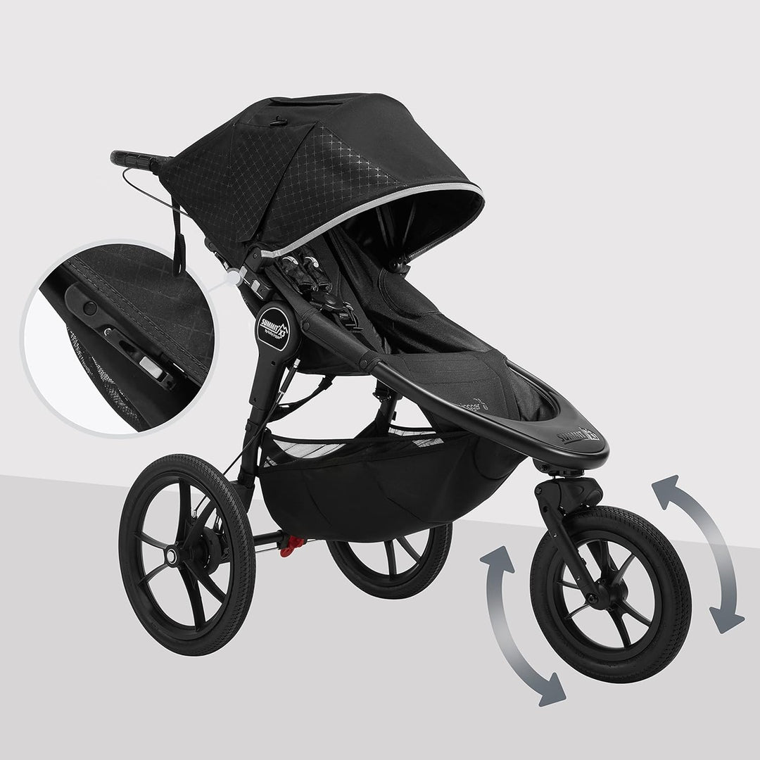 Baby Jogger Summit X3 Kinderwagen zum Joggen | zusammenklappbarer 3-Rad-Sportkinderwagen mit Handbre