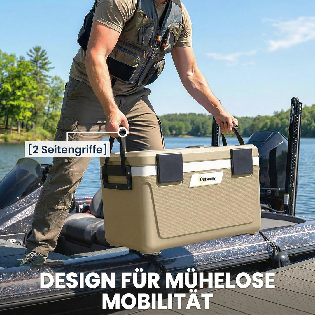 Outsunny Kühlbox 42,6L Grosse Passive Thermobox bis zu 72 Std. Kühlung, mit PU-Vollschaumisolierung