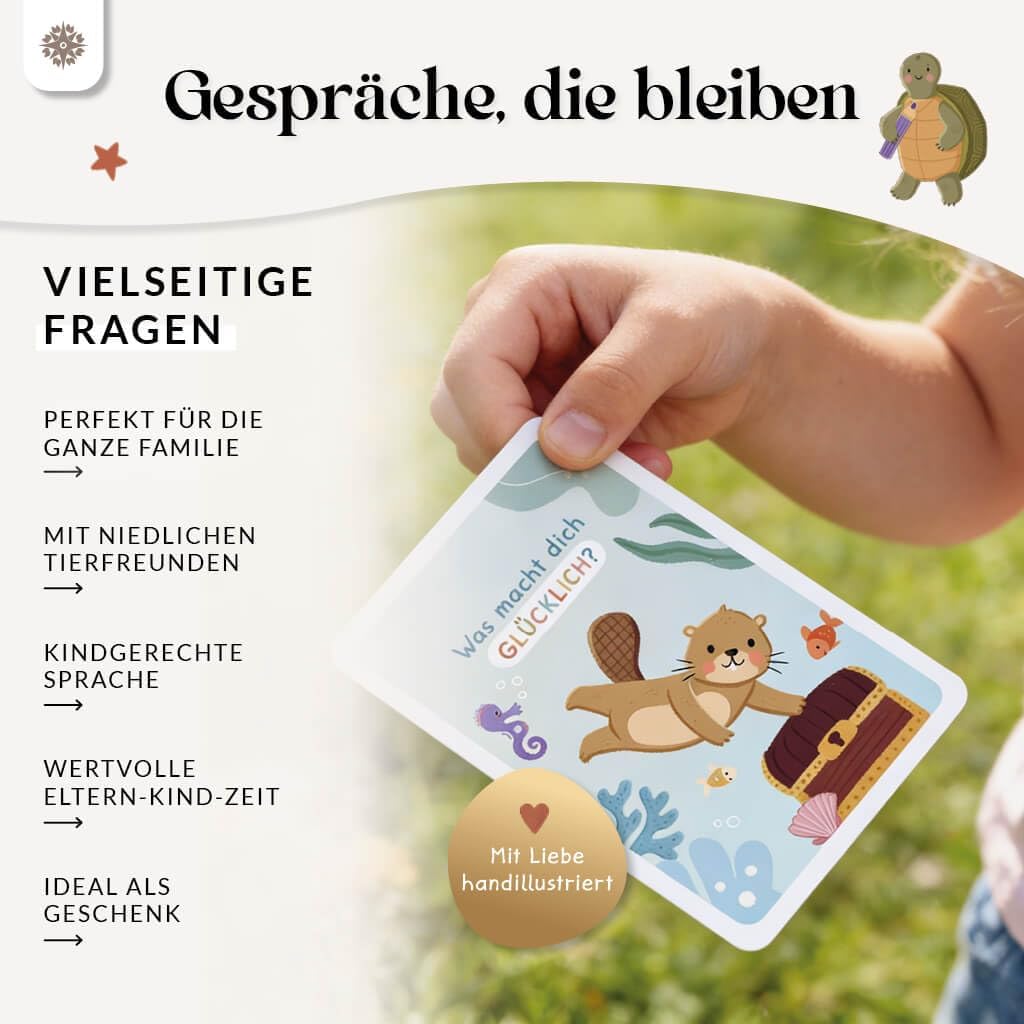 LEBENSKOMPASS® Plauderkarten Kinder ab 5 Jahren - 50 Gesprächskarten Kinder in Box - Gefühlekarten,