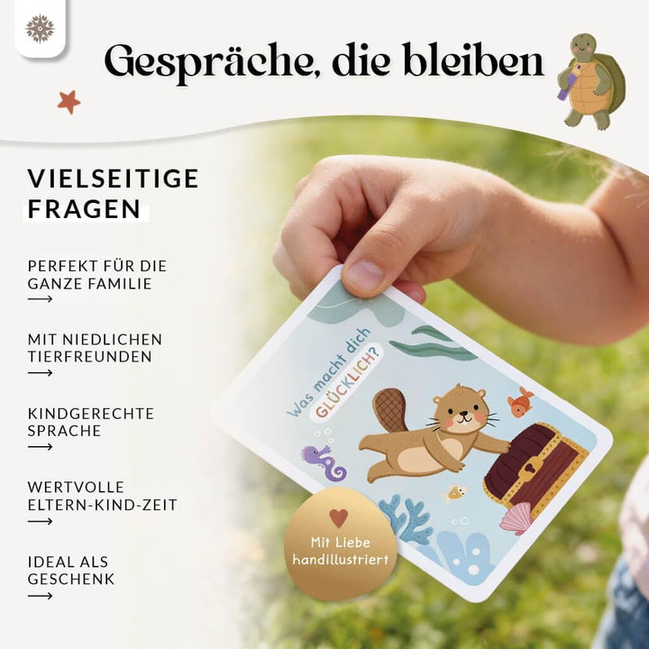 LEBENSKOMPASS® Plauderkarten Kinder ab 5 Jahren - 50 Gesprächskarten Kinder in Box - Gefühlekarten,