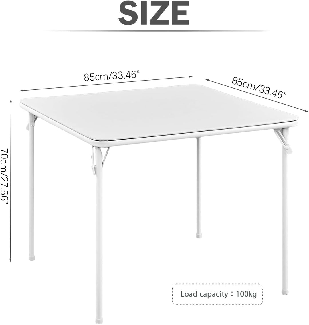 KAIHAOWIN Klapptisch Faltbarer 85 x 85 cm, Gartentisch Klappbar Vielseitig Einsetzbar, Quadratischer