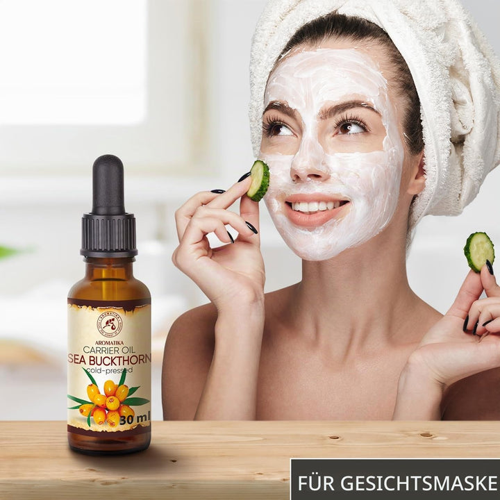 Sanddornöl 30ml - Hippophae Rhamnoides - Kaltgepresst - Sanddorn Öl - Sea Buckthorn Oil - Rein &amp; Nat