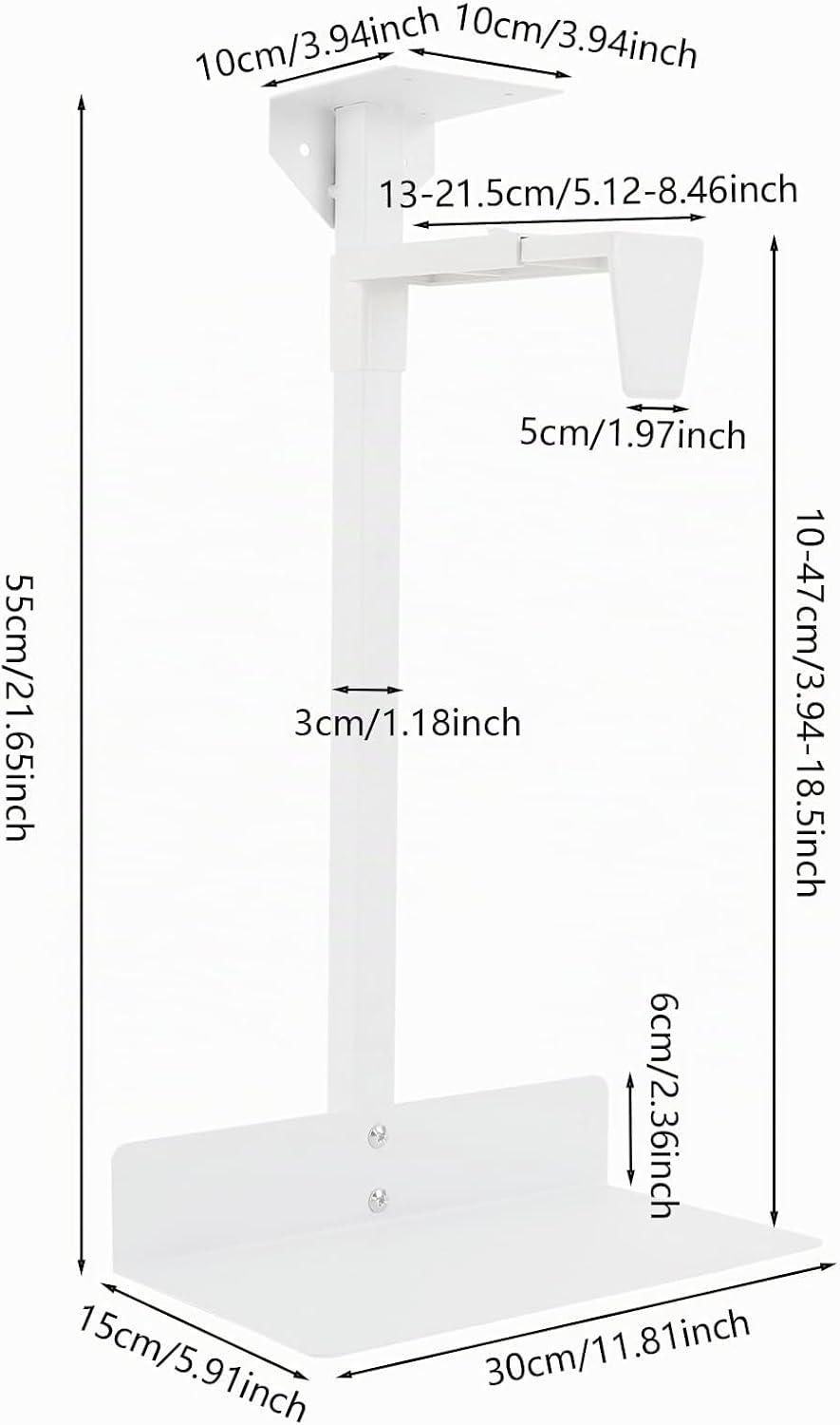 PC Halterung, PC Wandhalterung, Verstellbar PC-Halterung, PC-Halterung unter Schreibtisch bis 30kg,