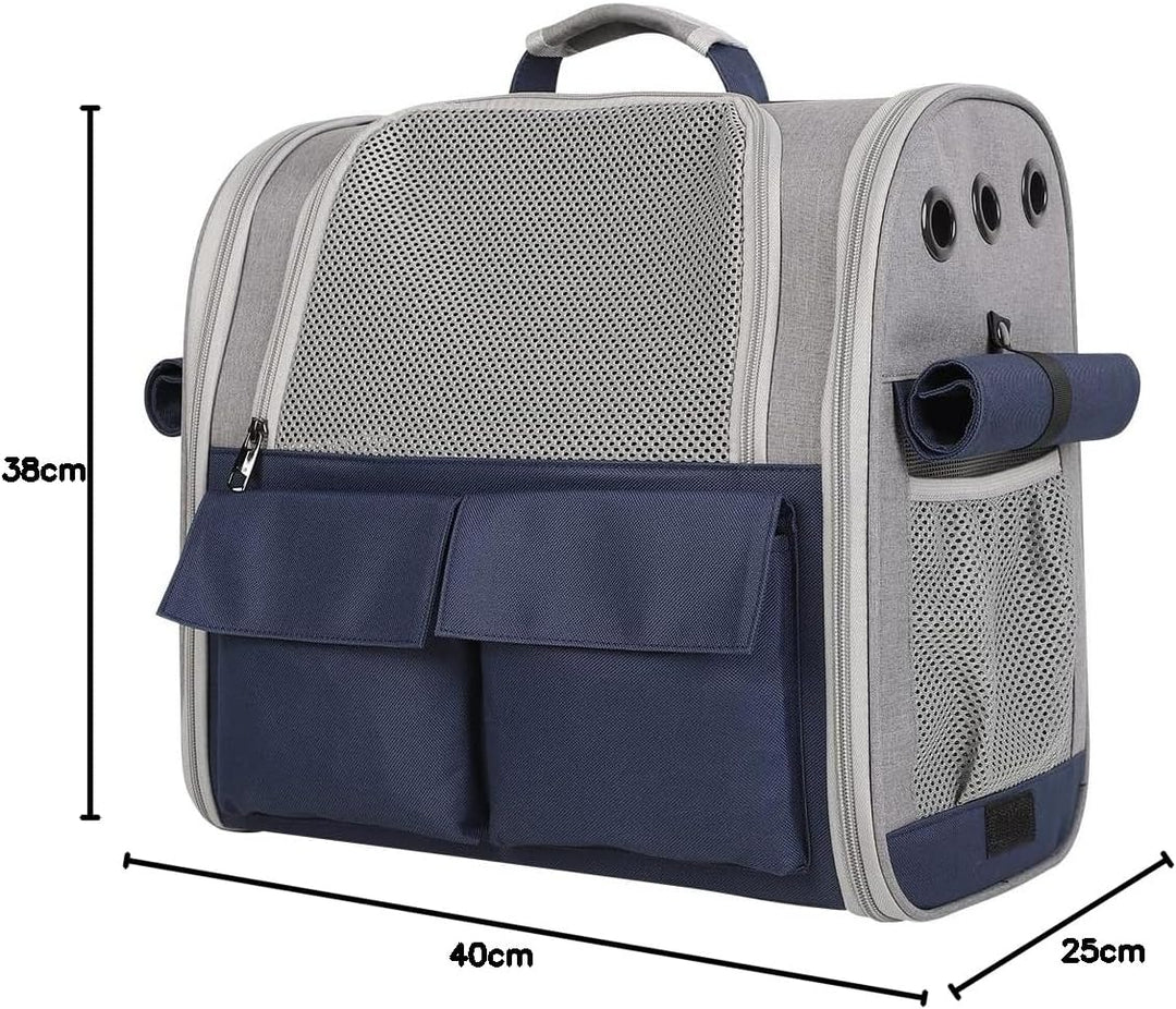 Transporttasche für Haustiere Katzen Hunde 10kg, Tragbare Rucksack Grosser Geräumig 4 Eintritt Top Ö