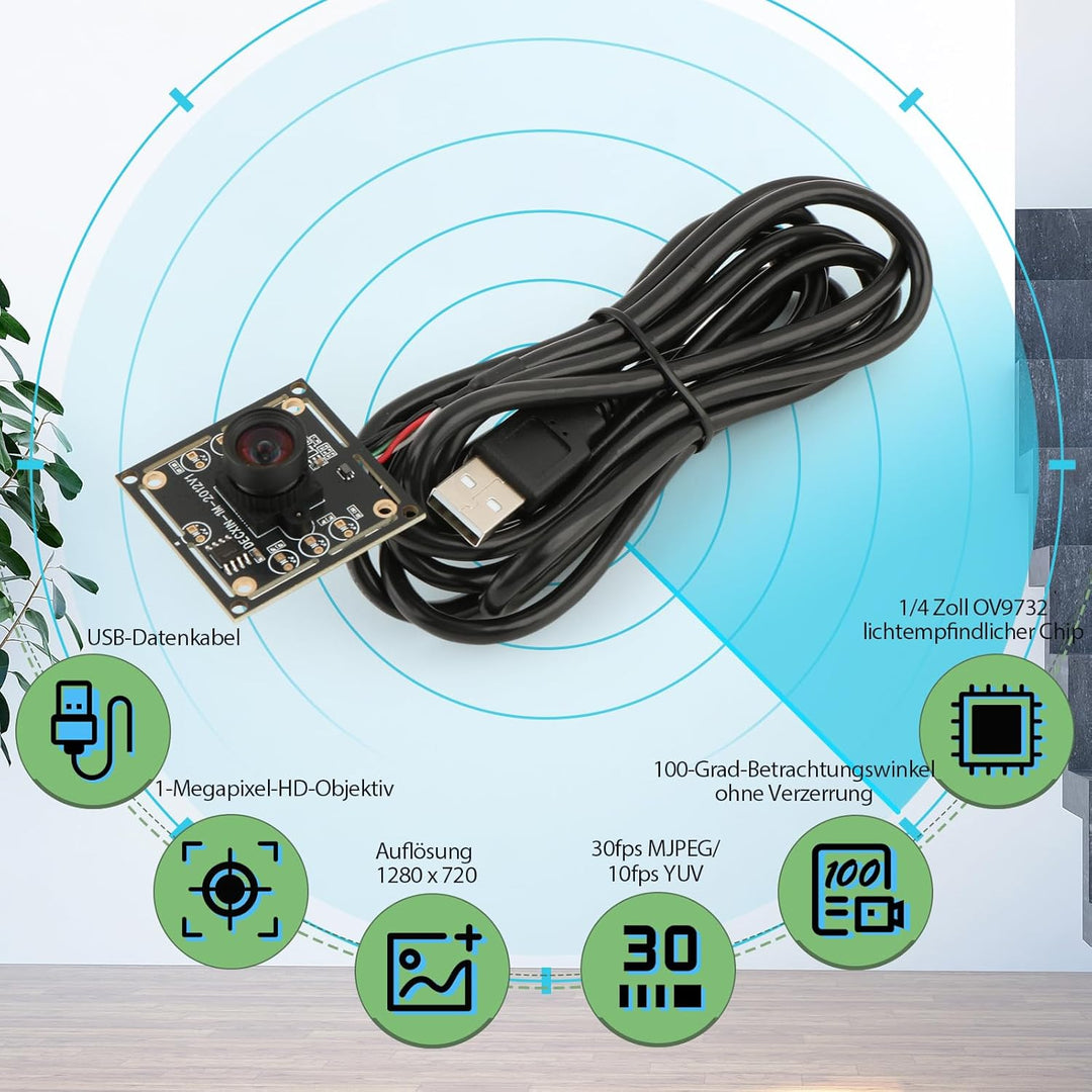 3 Stück 100 Grad Kameramodul ov9732 Chip Kameramodul USB2.0 1280x720 Pixel 30fps Kameramodul für aut