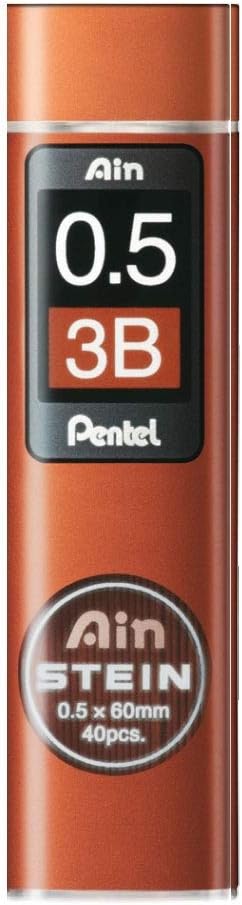 Pentel 0.5 mm 3B Ain Stein Refill Lead (40 Leads per Tube)