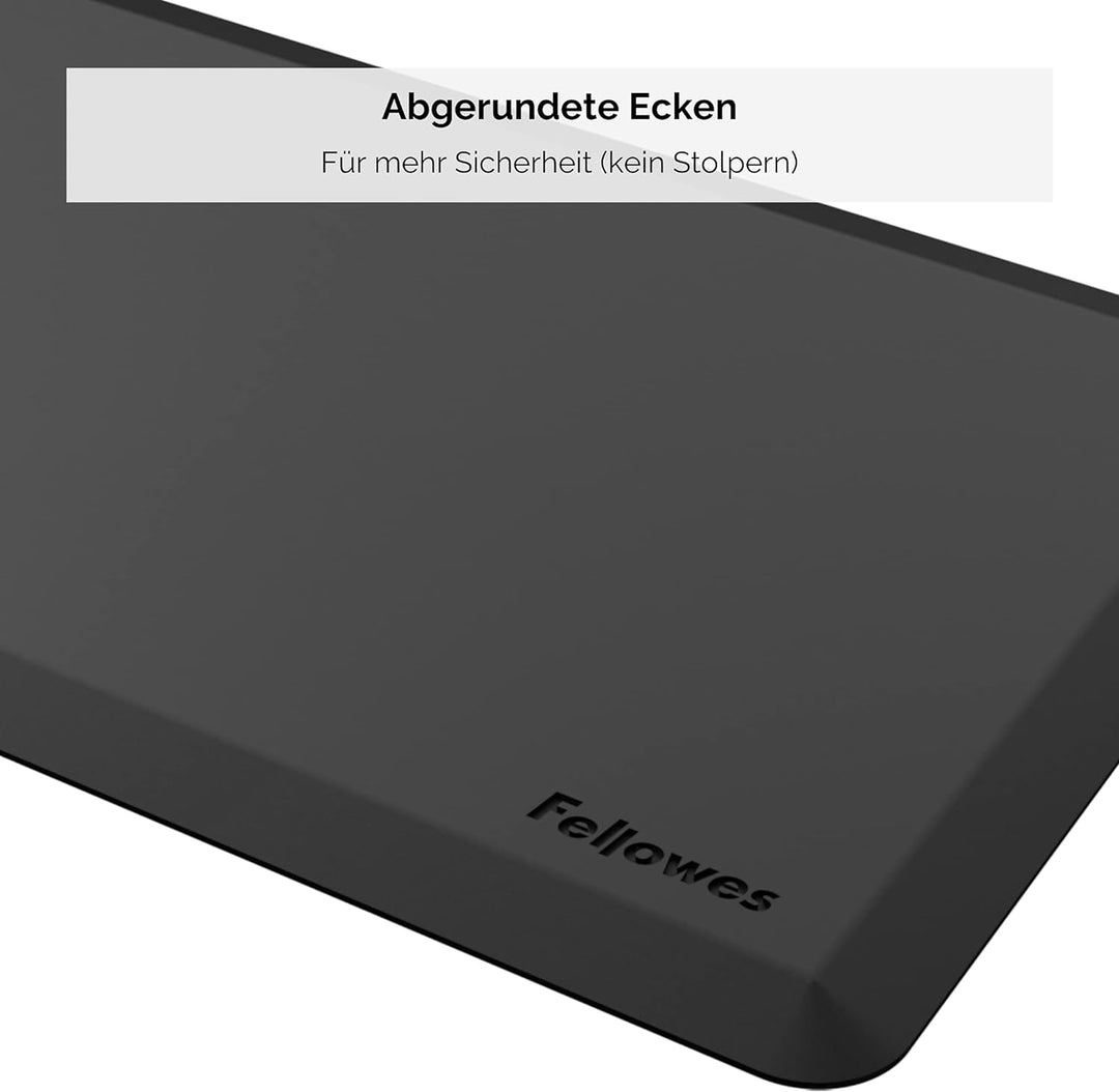 Fellowes Anti-Ermüdungsmatte für Steharbeitsplätze, ergonomisch, für Büro und Home Office Schwarz Ma