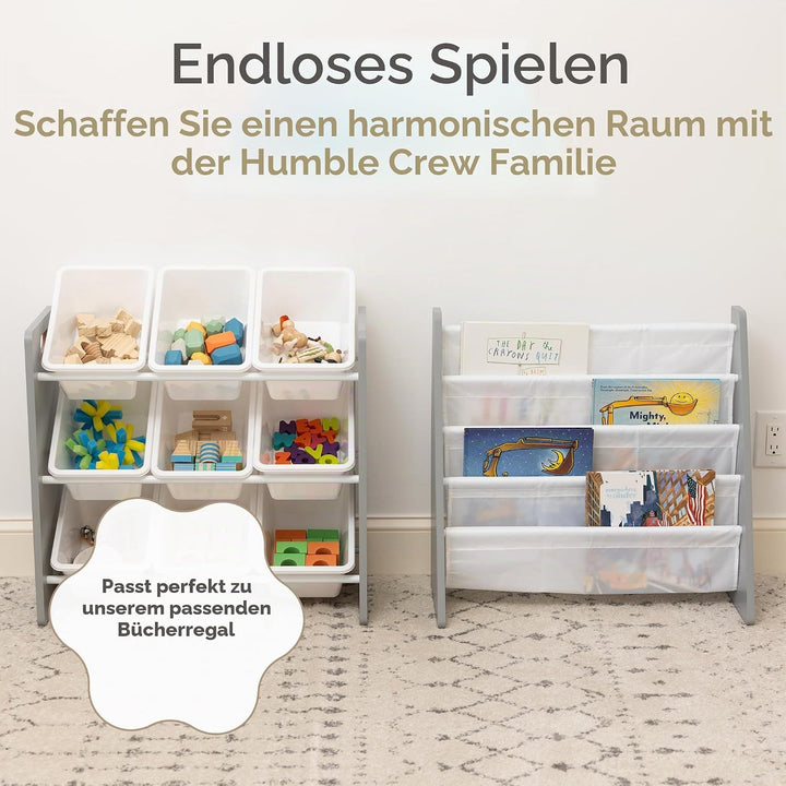 Humble Crew Kinderregal – Spielzeugregal mit 9 Aufbewahrungsboxen, Aufbewahrungsregal für Kinderzimm