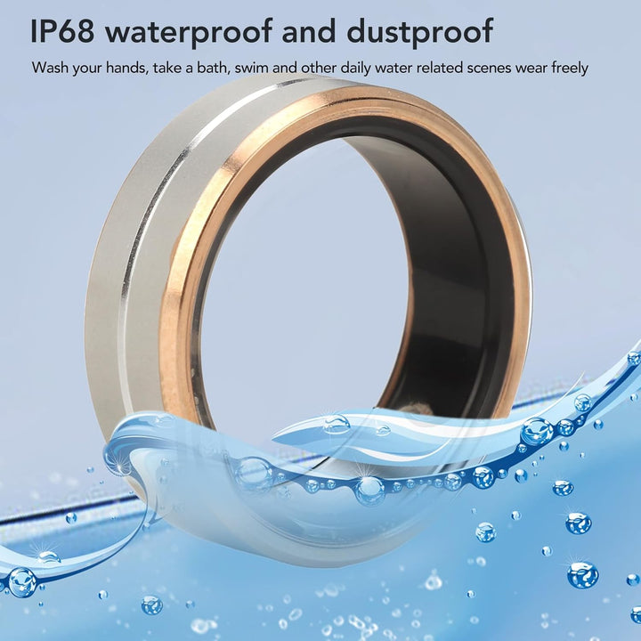 Bewinner Smart Ring mit APP, Tragbarer Fitness-Schlaf-Tracker für Männer und Frauen, IP68 Wasserdich