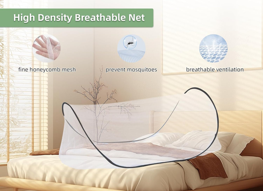 Gugxiom Foldable Mosquito Net, Moskitonetz Up for Single Bed, Portable Reise Moskitonetz, Mosquito N