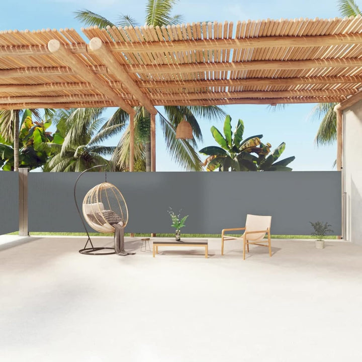 Tidyard Ausziehbare Seitenmarkise, Sichtschutz, Windschutz, Wasserdicht, Sonnenschutz, Markise für B