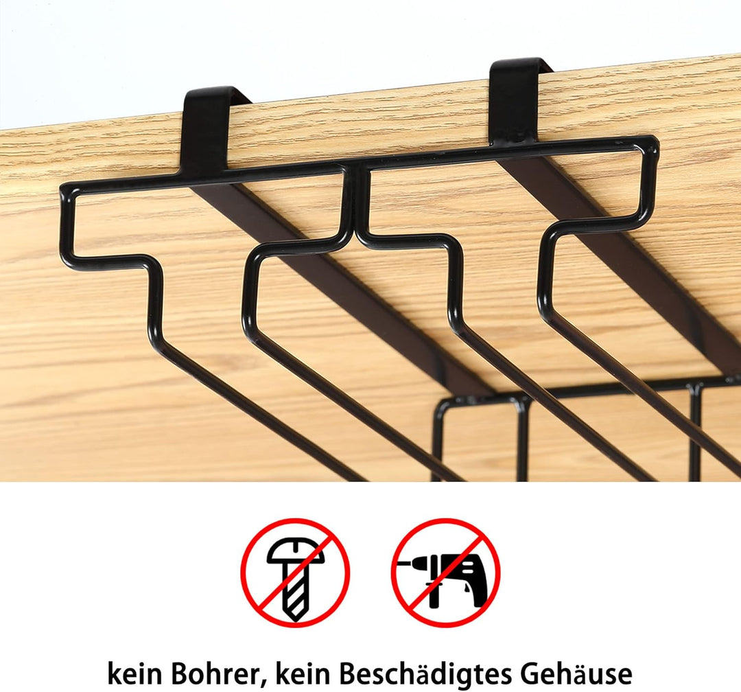 FOMANSH Weinglashalter unter dem Schrank, Gläserhalter für Weingläser Stielgläser, hängender Weingla