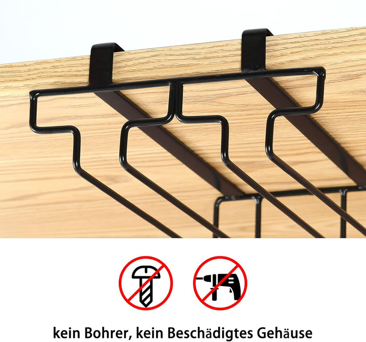 FOMANSH Weinglashalter unter dem Schrank, Gläserhalter für Weingläser Stielgläser, hängender Weingla