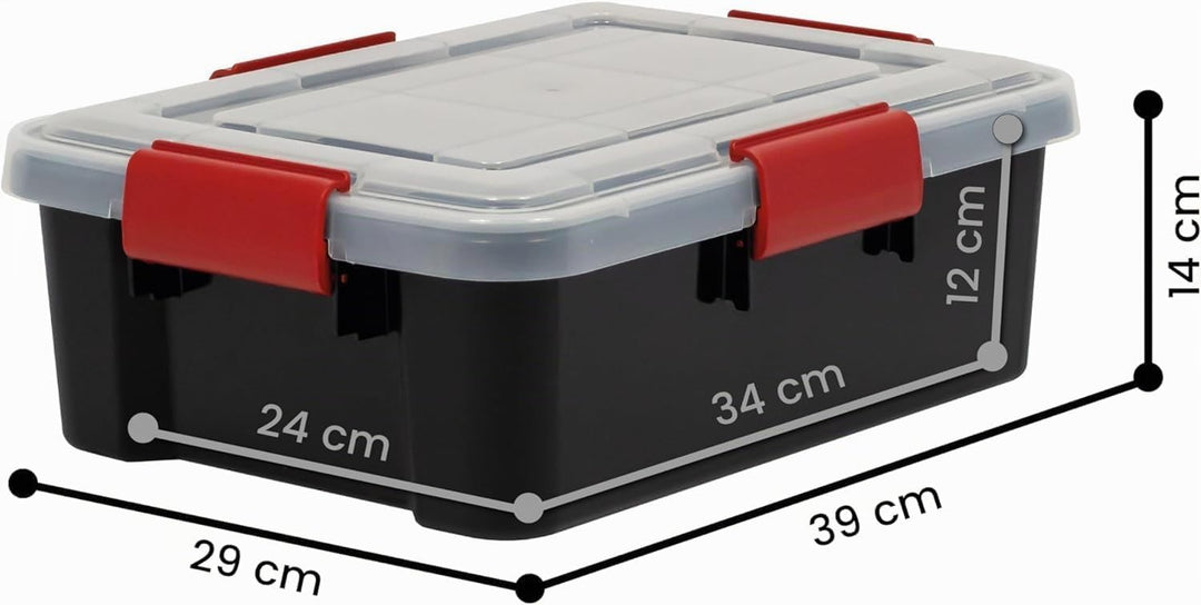 Iris Ohyama, Kunststoff-Aufbewahrungsbox, 10-Liter-Garage-Aufbewahrungsbox, 4er-Set, BPA-frei, AT-S,