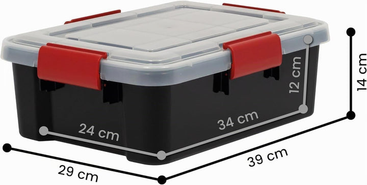 Iris Ohyama, Kunststoff-Aufbewahrungsbox, 10-Liter-Garage-Aufbewahrungsbox, 4er-Set, BPA-frei, AT-S,